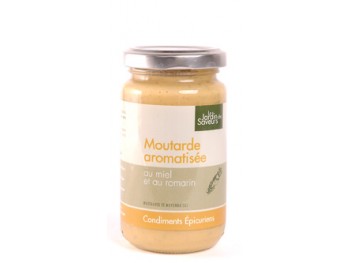 Moutarde aromatisée au miel et au romarin